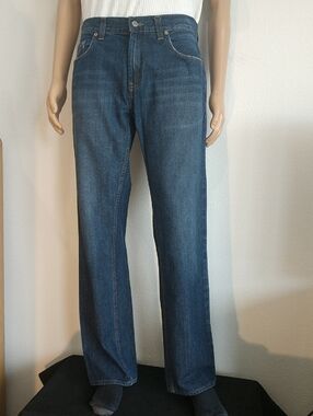 Axist Men's Relaxed Straight-Leg Jeans in Dark Blue 34 x 34